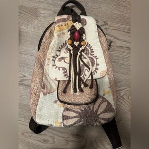 Bohemian Patterned Backpack with Tassel